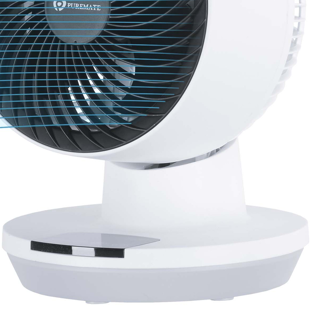 PureMate Black Air Circulator Fan with Oscillation and Timer 8inch Image 3