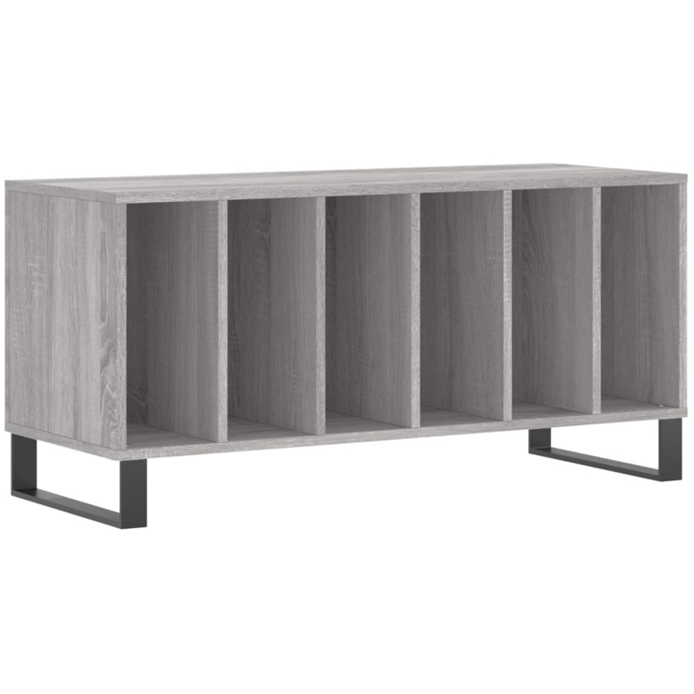 vidaXL 6 Shelf Grey Record Cabinet Image 2