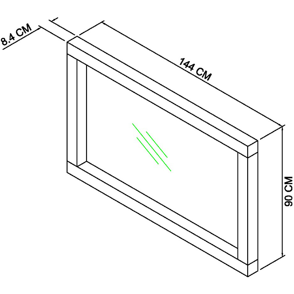 Bentley Designs Turin Light Oak Rectangle Landscape Wall Mirror 144 x 90cm Image 3