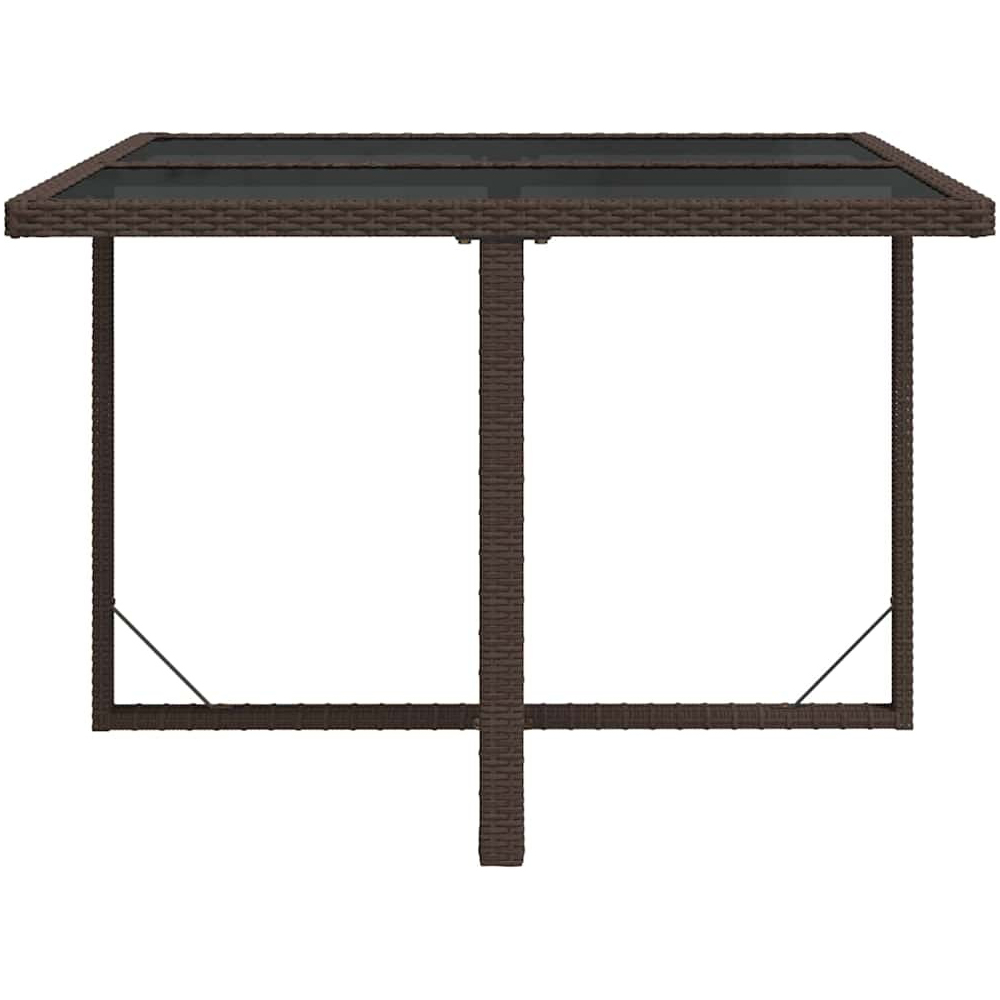 Walplus 2 Seater Brown and Black PE Rattan Garden Table Image 4