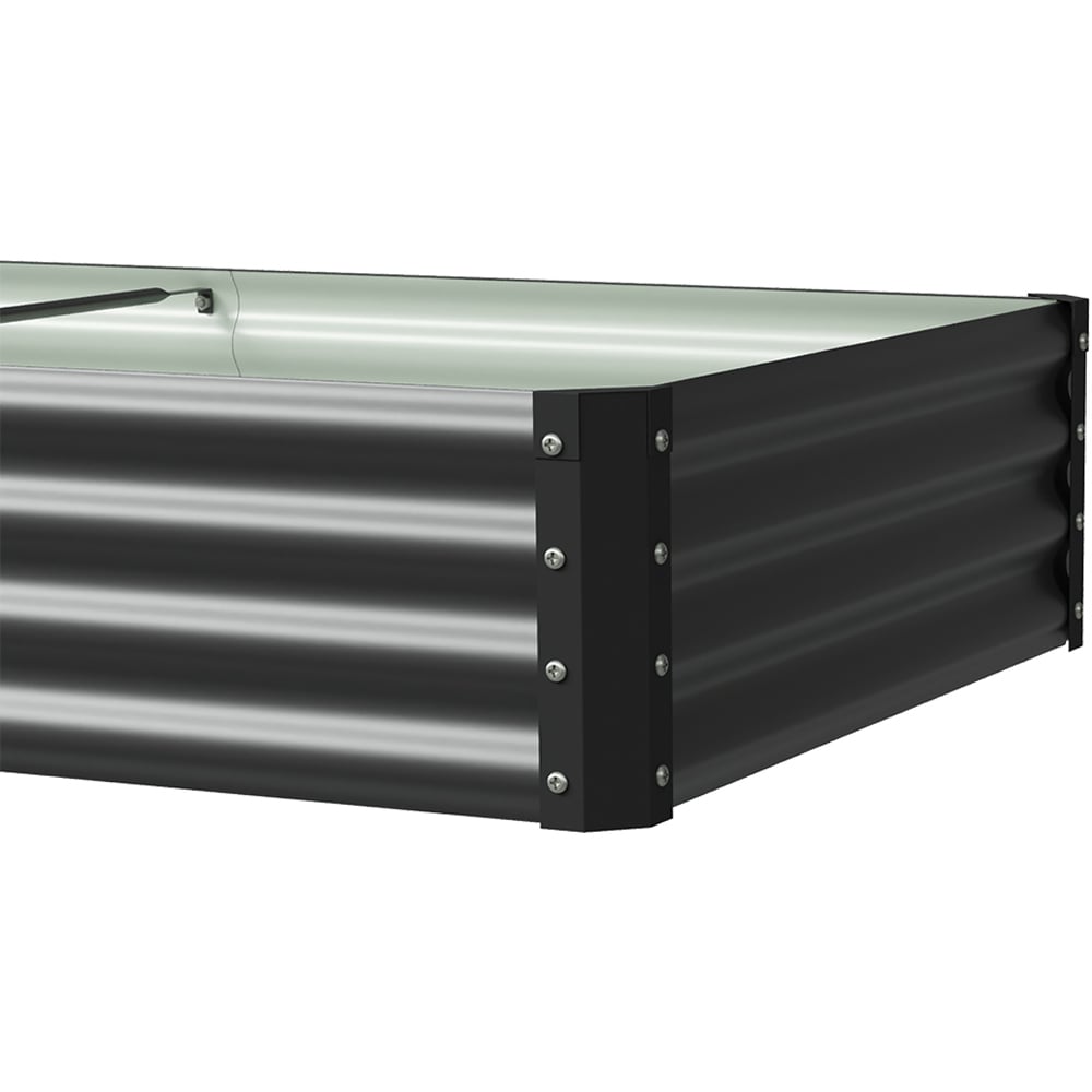 Living and Home Black Large Rectangular Galvanised Steel Raised Garden Bed 180 x 90cm Image 6