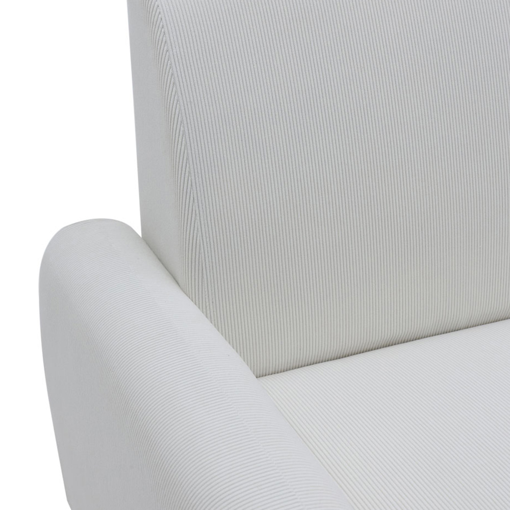 Living and Home 2 Seater White Corduroy Loveseat Sofa Image 6