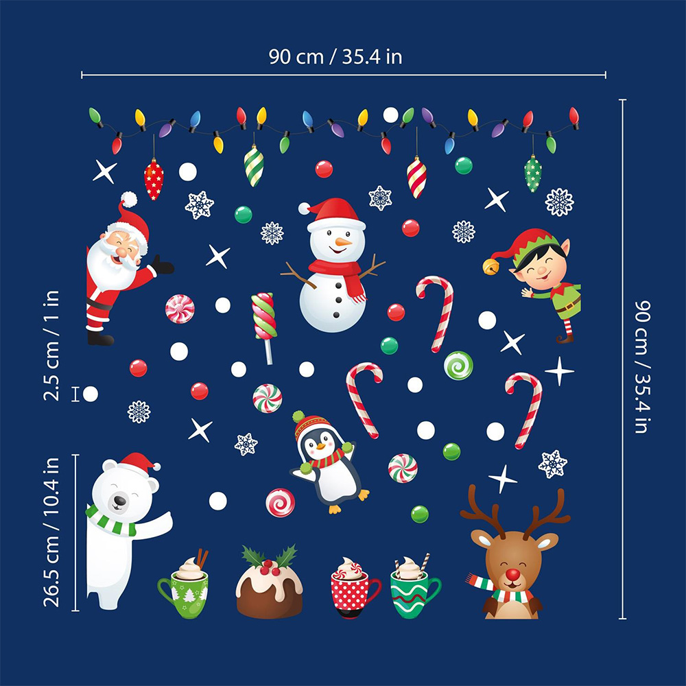 Walplus Halloween 64 Piece Xmas Friends Winterland Sticker Set Image 8