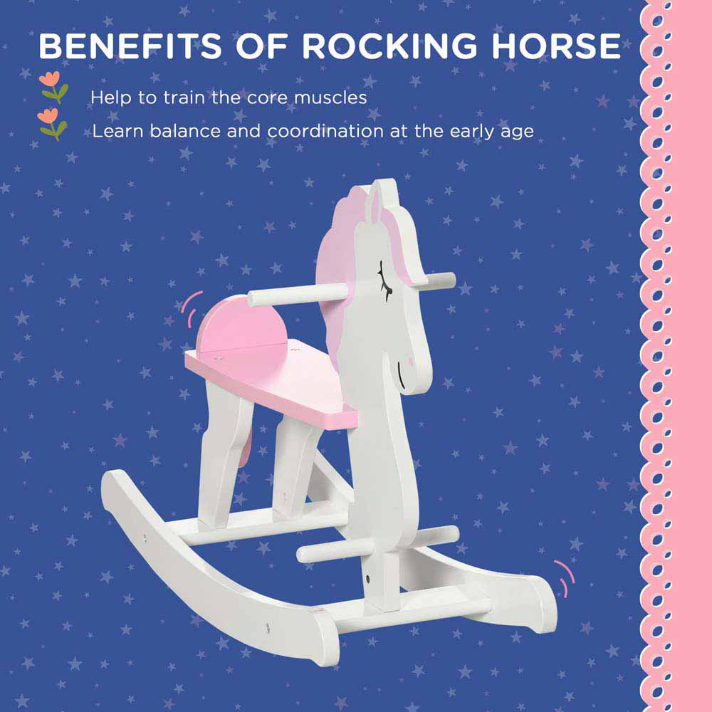 Tommy Toys Rocking Horse Pony Wooden Baby Ride On Pink Image 4