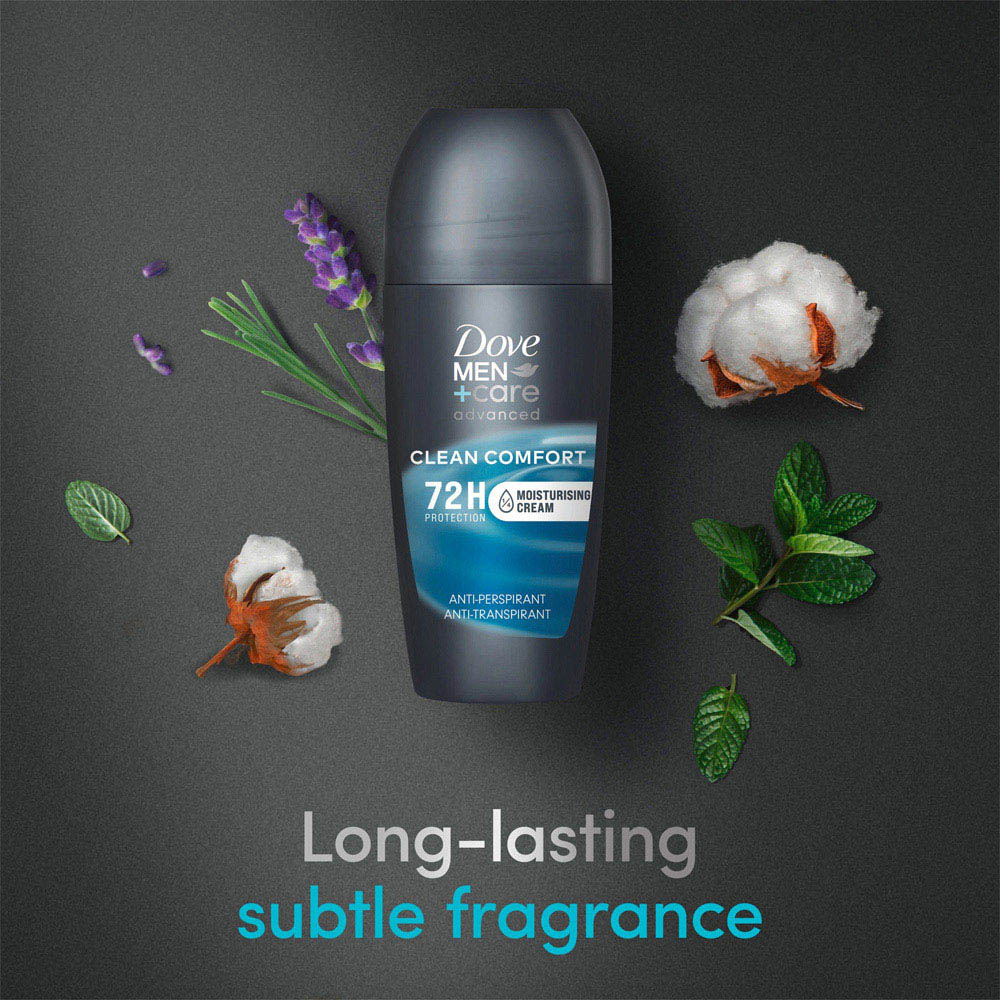 Dove Men+Care Advanced Clean Comfort Antiperspirant Deodorant Roll On 50ml Image 6
