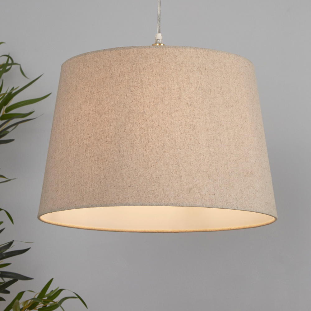 Lighting Collection Underwood Cream Linen Tapered Drum Lamp Shade 40cm Image 2
