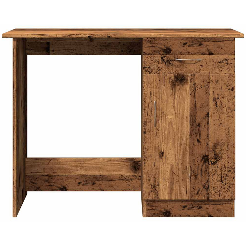 vidaXL Single Door Single Drawer Computer Desk Old Wood Image 3