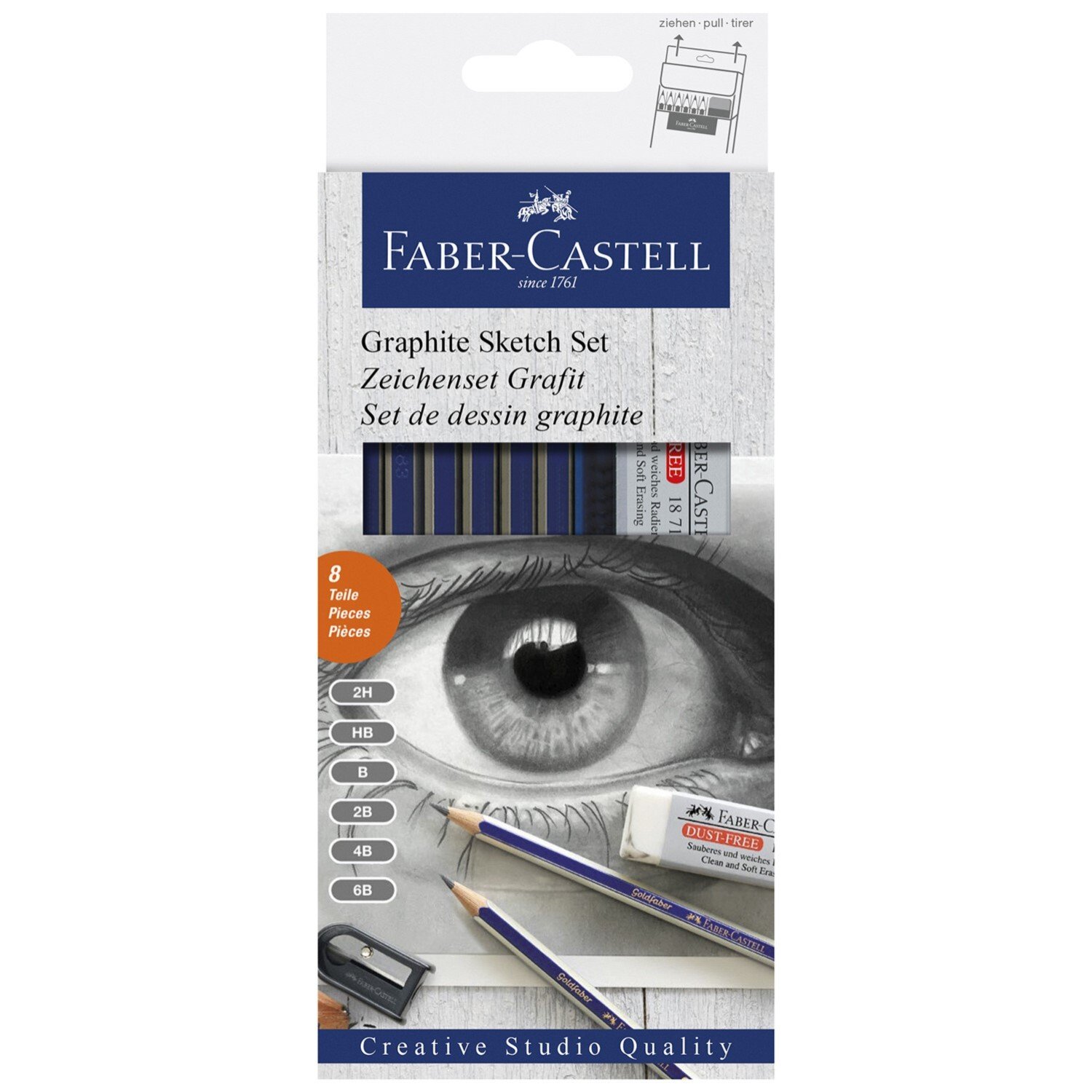 Pack of 8 Faber-Castell Graphite Sketch Pencils Image