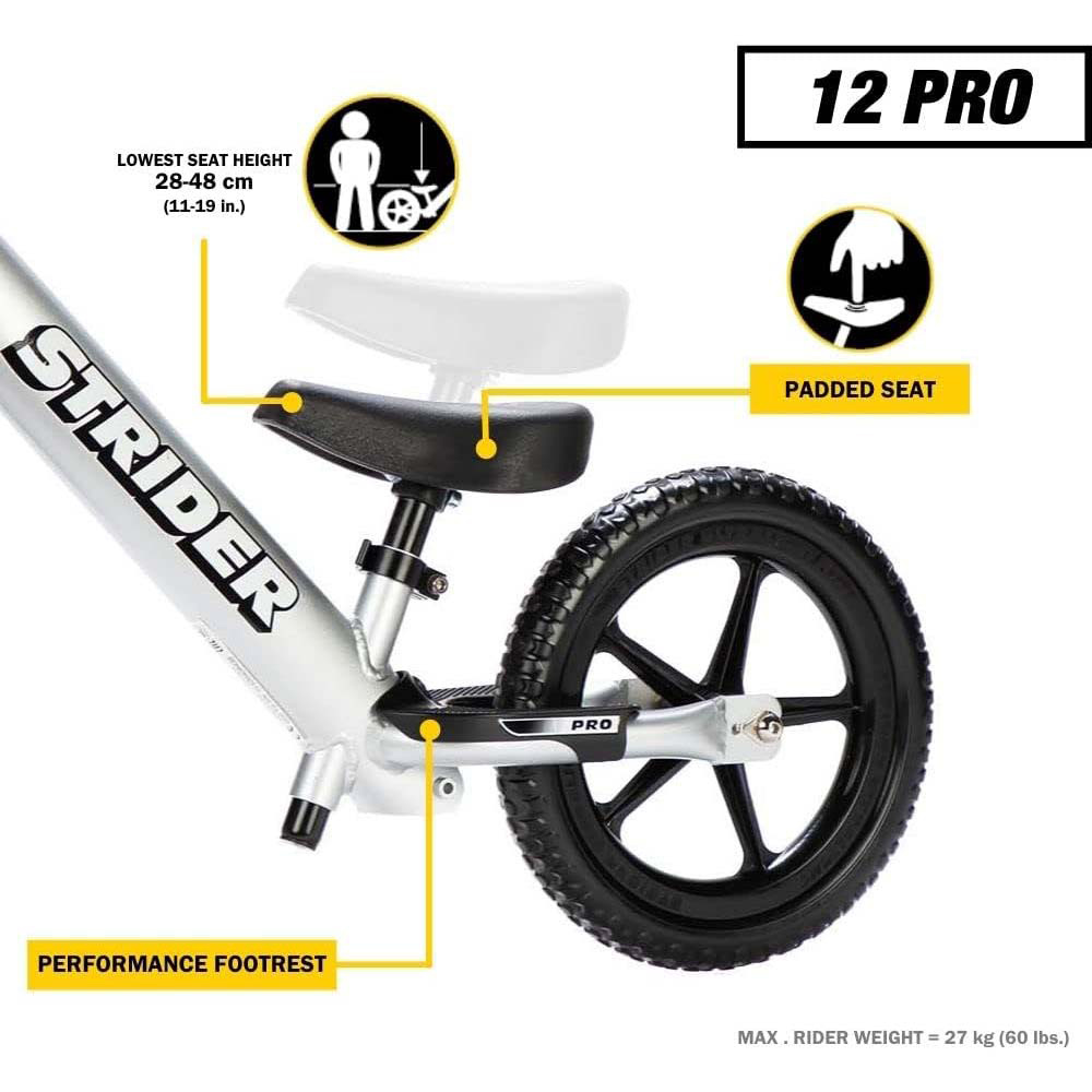 Strider Pro 12 inch Black Balance Bike Image 7