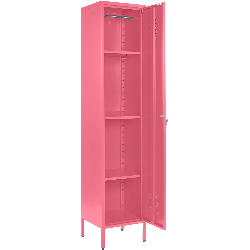 MMT Furniture Designs Single Door Pink Metal Tall Locker Cabinet Image 3