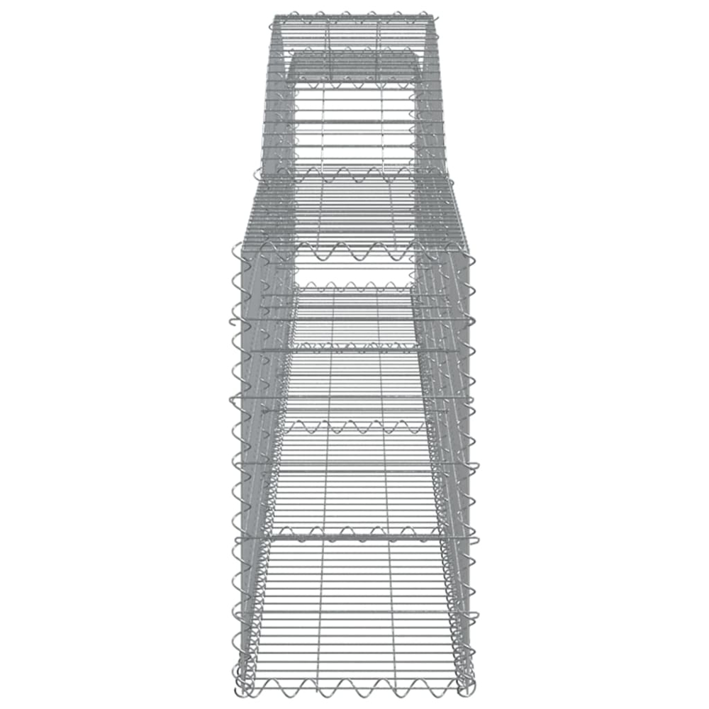 vidaXL Silver Galvanised Iron Arched Gabion Basket 400 x 30 x 60/80cm 15 Pack Image 3