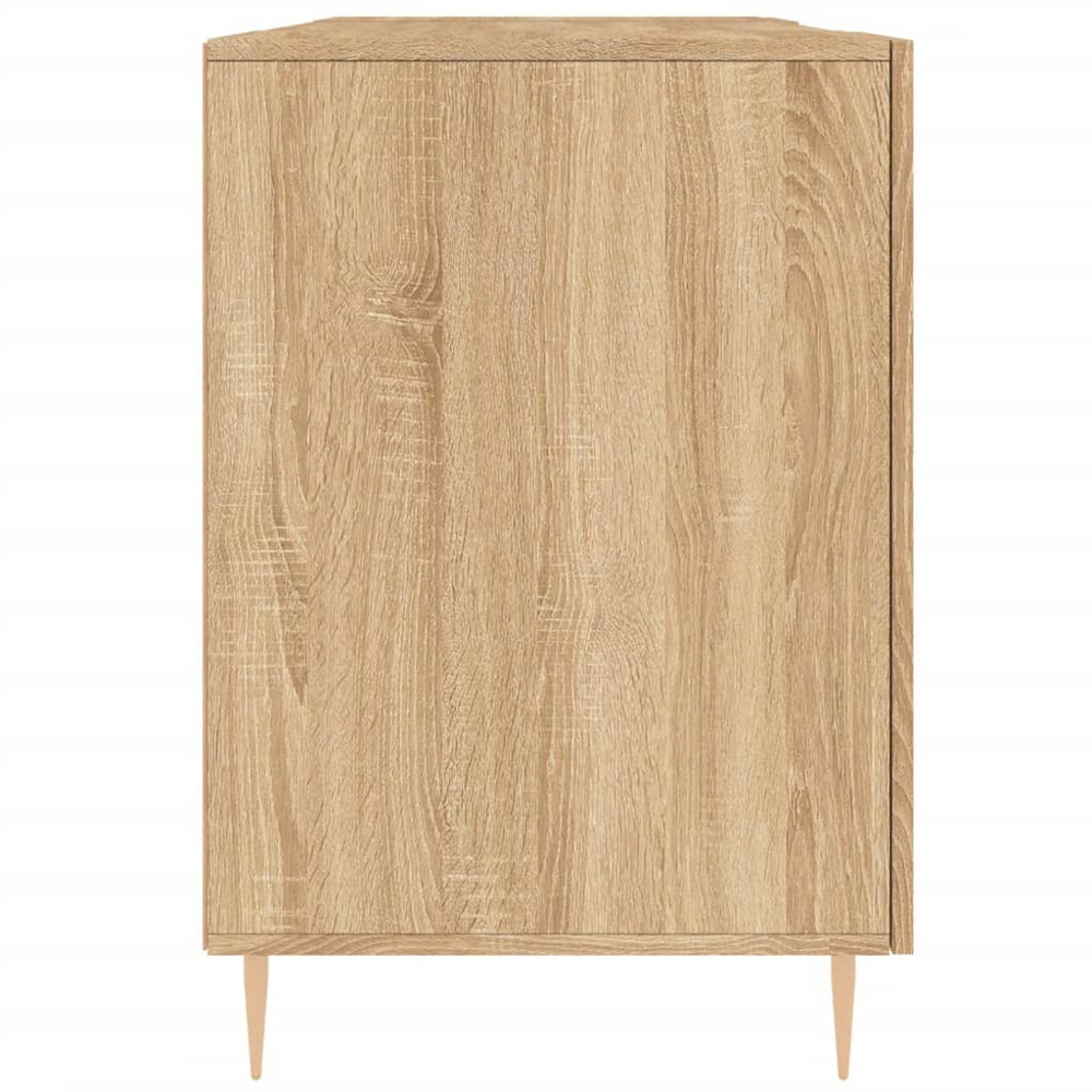 vidaXL 2 Door Computer Desk Sonoma Oak and Gold Image 7