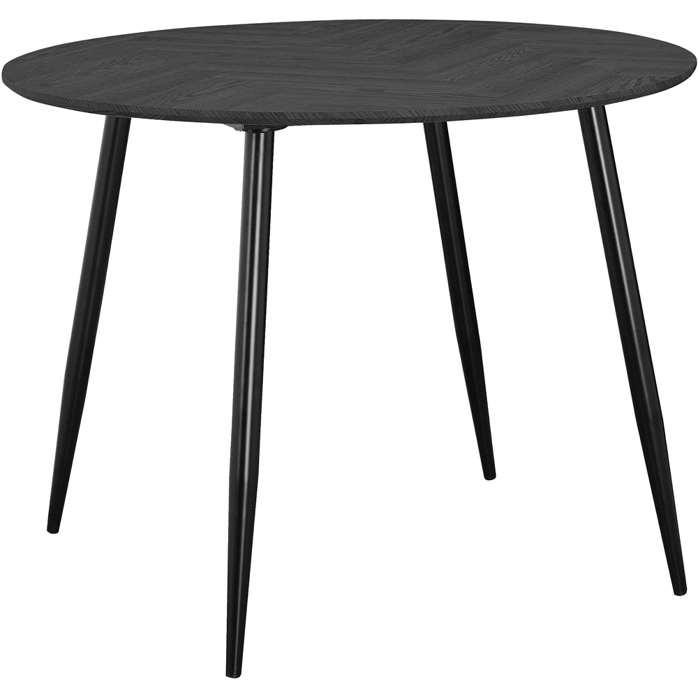Loft24 Monza 4 Seater Grey Oak Black Round Dining Table Image 2