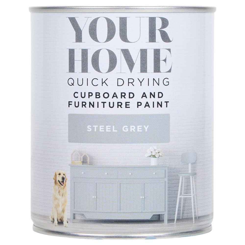 Your Home Cupboard and Furniture Paint 750ml Steel Grey Image 2