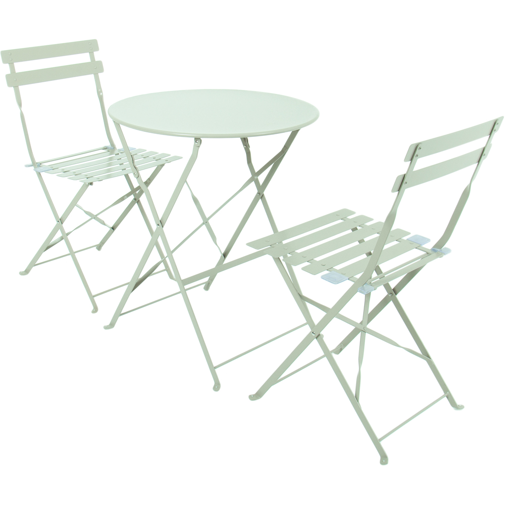 Charles Bentley Folding Metal Bistro Set Heritage Green Image 2