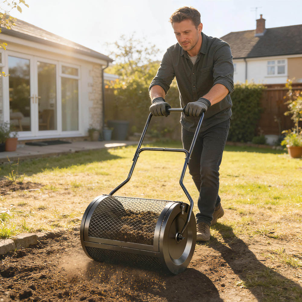 Outsunny Compost Spreader Peat Moss 20 inch Image 2
