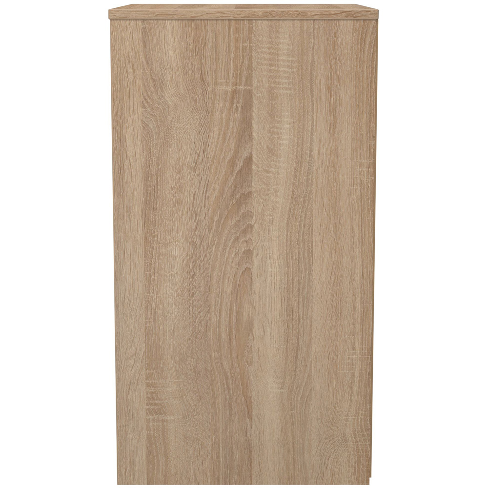 Crowndale Monaco 3 Drawer White Gloss and Bardolino Oak Bedside Cabinet Ready Assembled Image 4