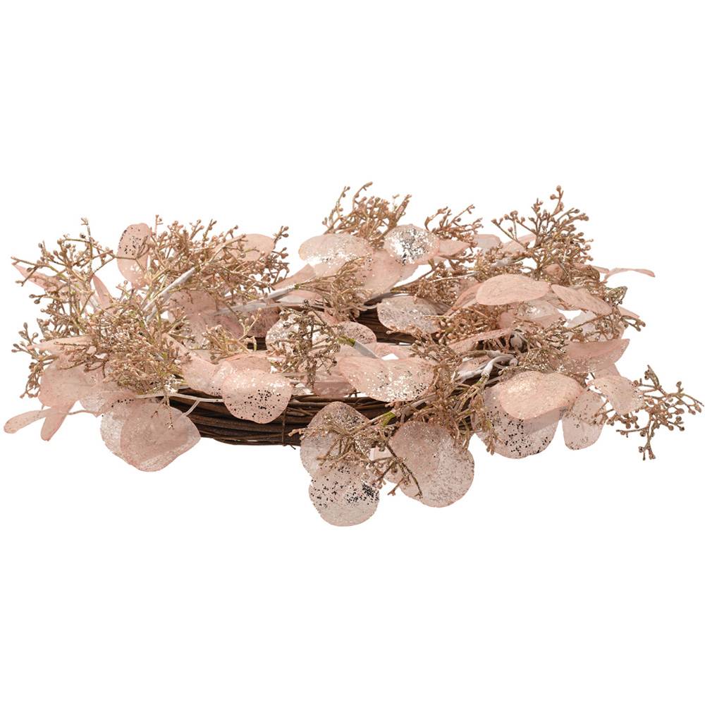 The Seasonal Gift Co. Blush Pink Eucalyptus Dried Foliage Wreath 48cm Image 3