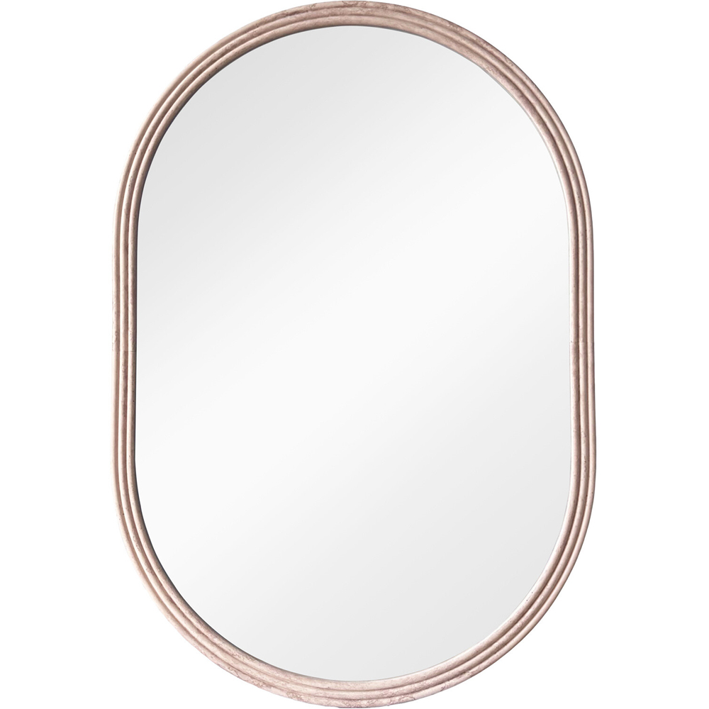 Ridged Oval Mirror Neutral Image 3
