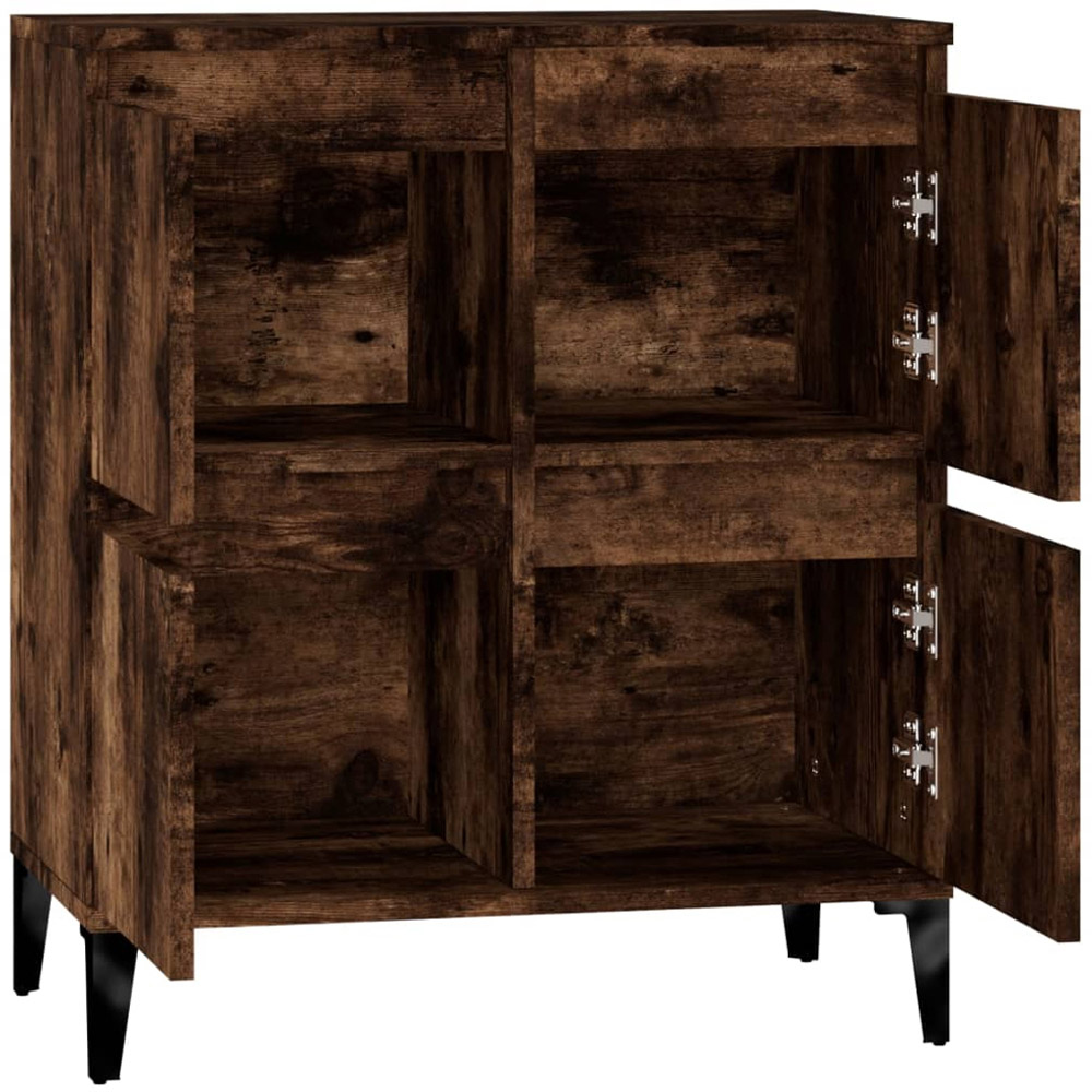 vidaXL 4 Door Smoked Oak Square Sideboard Image 8