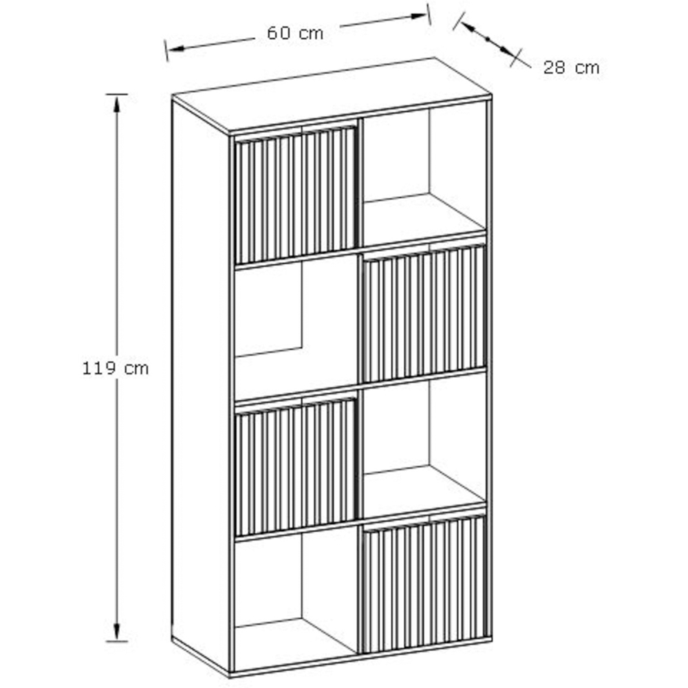 GFW Kube 4 Drawer 4 Shelf Black and Oak Storage Unit Image 8