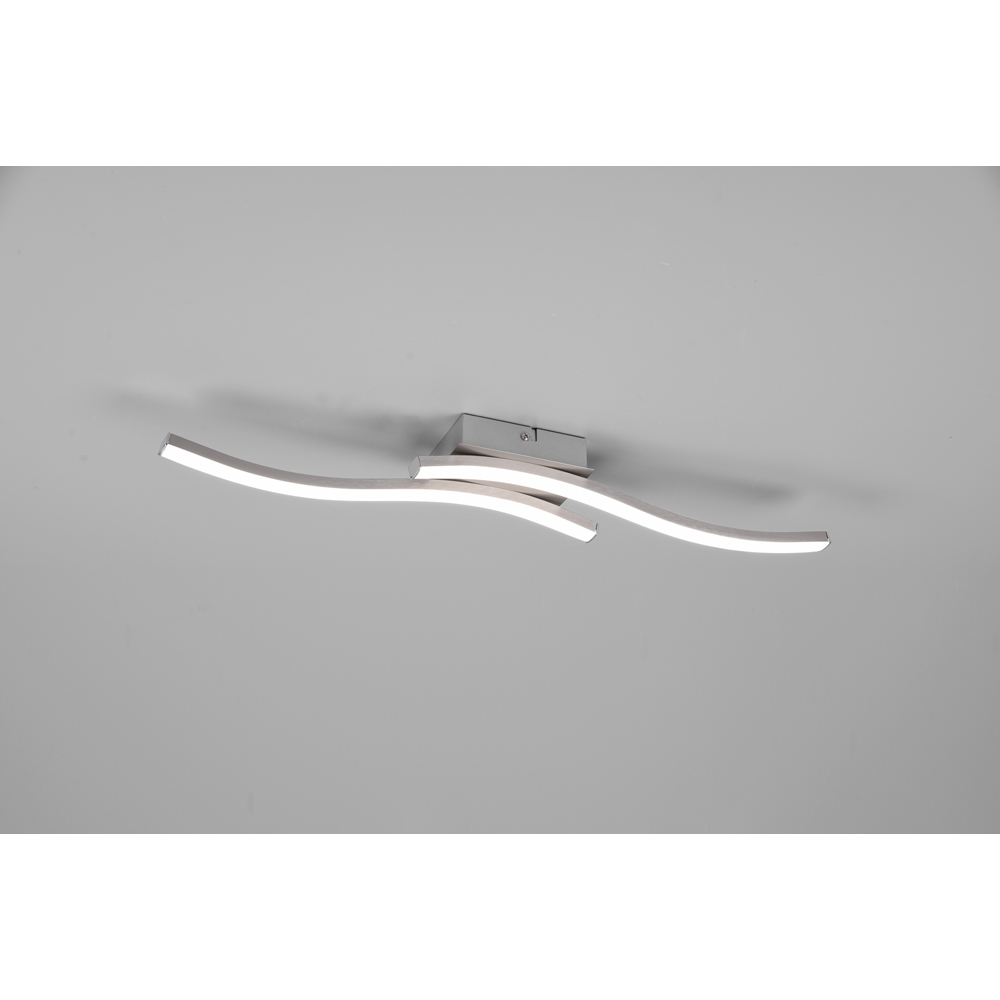 TRIO Route Matt Nickel 2 Light LED Ceiling Light Image 2