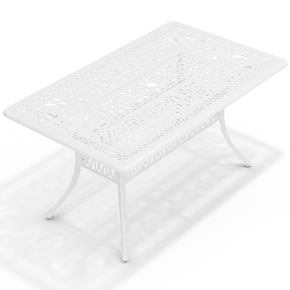 Living and Home Cast Aluminium Vintage Rectangle Garden Table Image 3