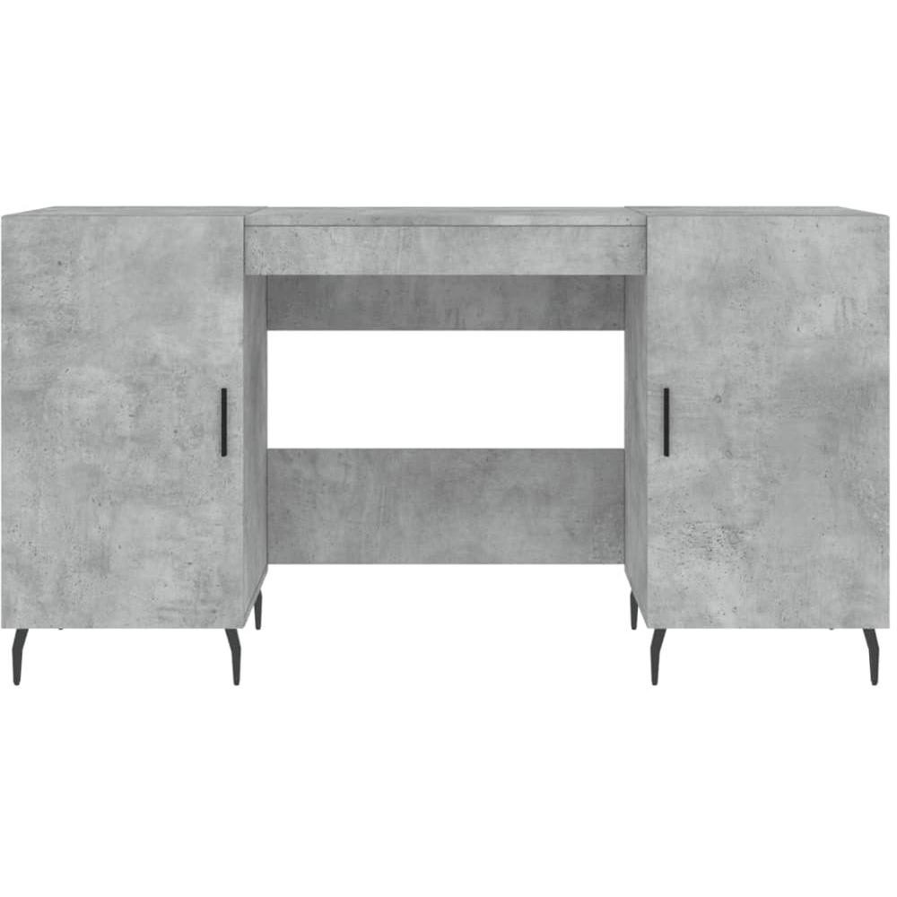 vidaXL 2 Door Computer Desk Concrete Grey and Black Image 6