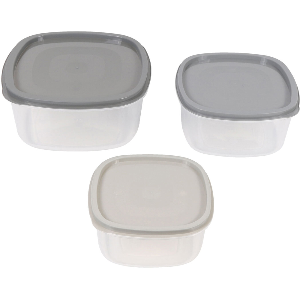 3 Piece Square Food Container with Lid Image 1