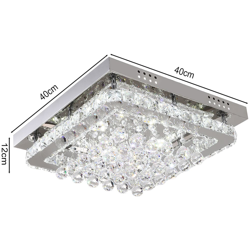 Living and Home Crystal LED Flush Mount Ceiling Light Image 6