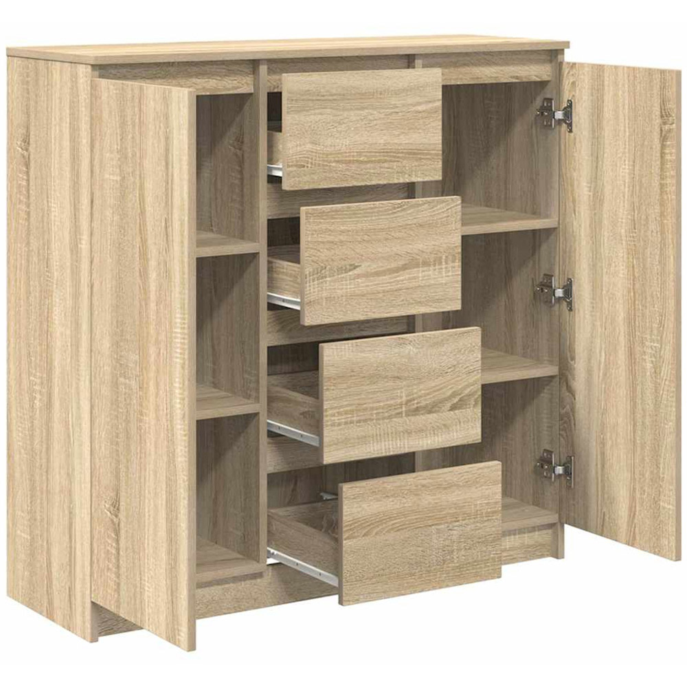 vidaXL 2 Door 4 Drawer Sonoma Oak Sideboard Image 5