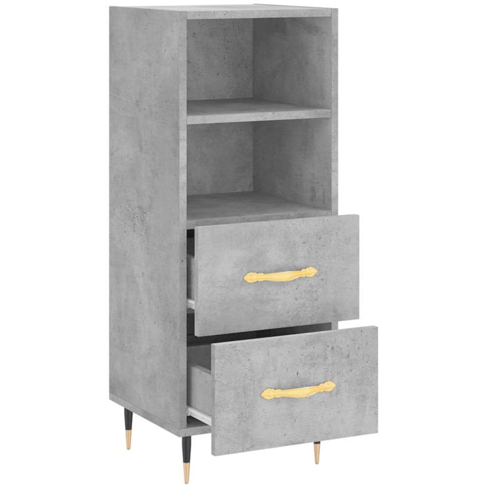 vidaXL 2 Drawer 2 Shelf Concrete Grey Sideboard Image 5