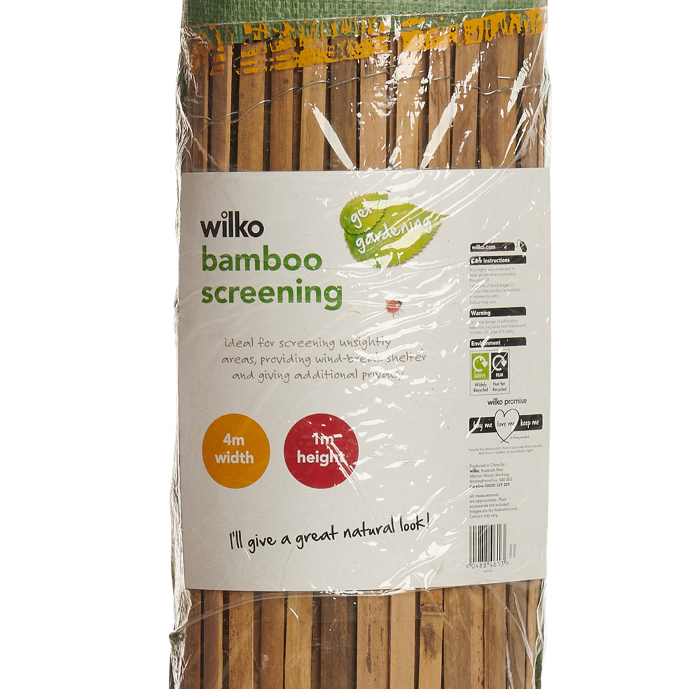 Wilko Bamboo Slat Screening 4m x 1m Image 6