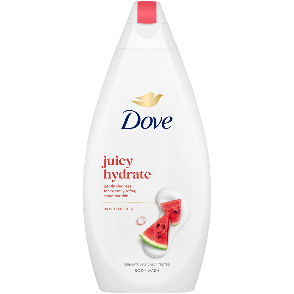 Dove Juicy Hydrate Watermelon Moisturising Gentle Cleansing Body Wash 450ml 6 Pack Image 2
