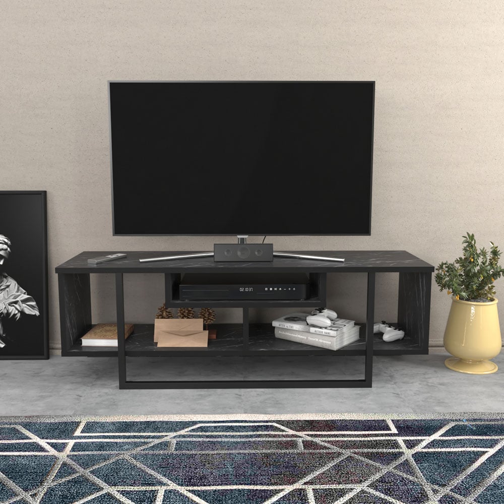 Decorotika Asal Bendire and Black Wide TV Unit Image 3
