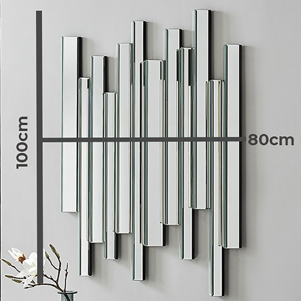 Furniturebox Aurora Medium Silver Contemporary Modern Wall Mirror Image 6