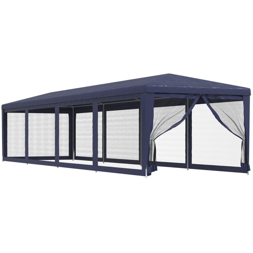 vidaXL 3 x 12m Blue Party Tent with 10 Mesh Sidewalls Image 2