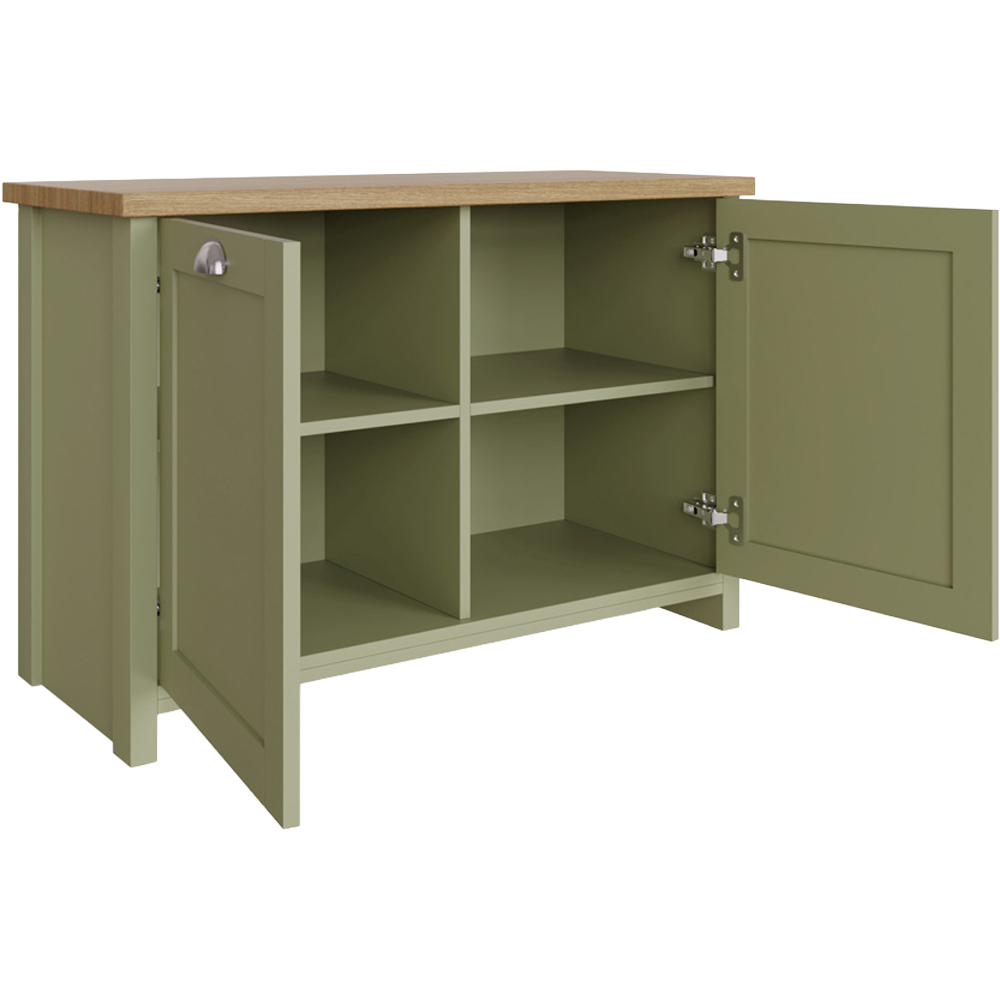GFW Lancaster 2 Door Sage Green Shoe Cabinet Image 3