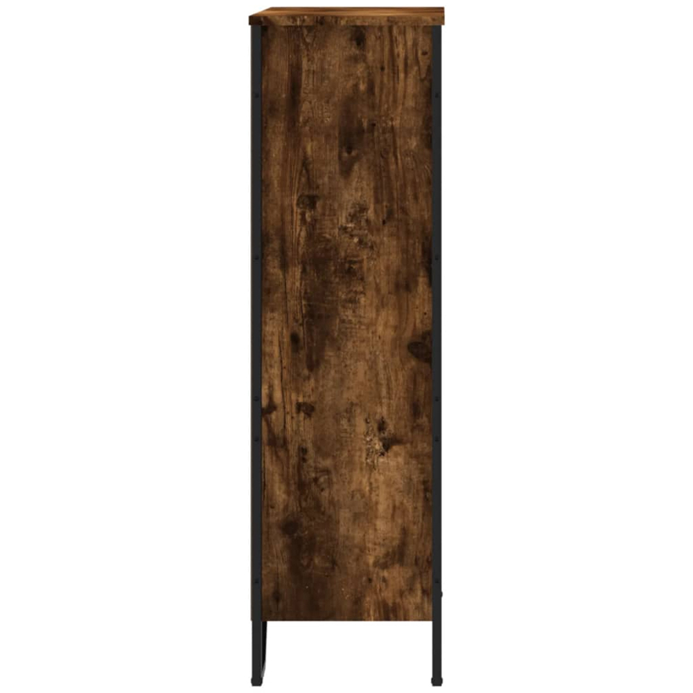 vidaXL 3 Shelf Smoked Oak Bookcase Image 5