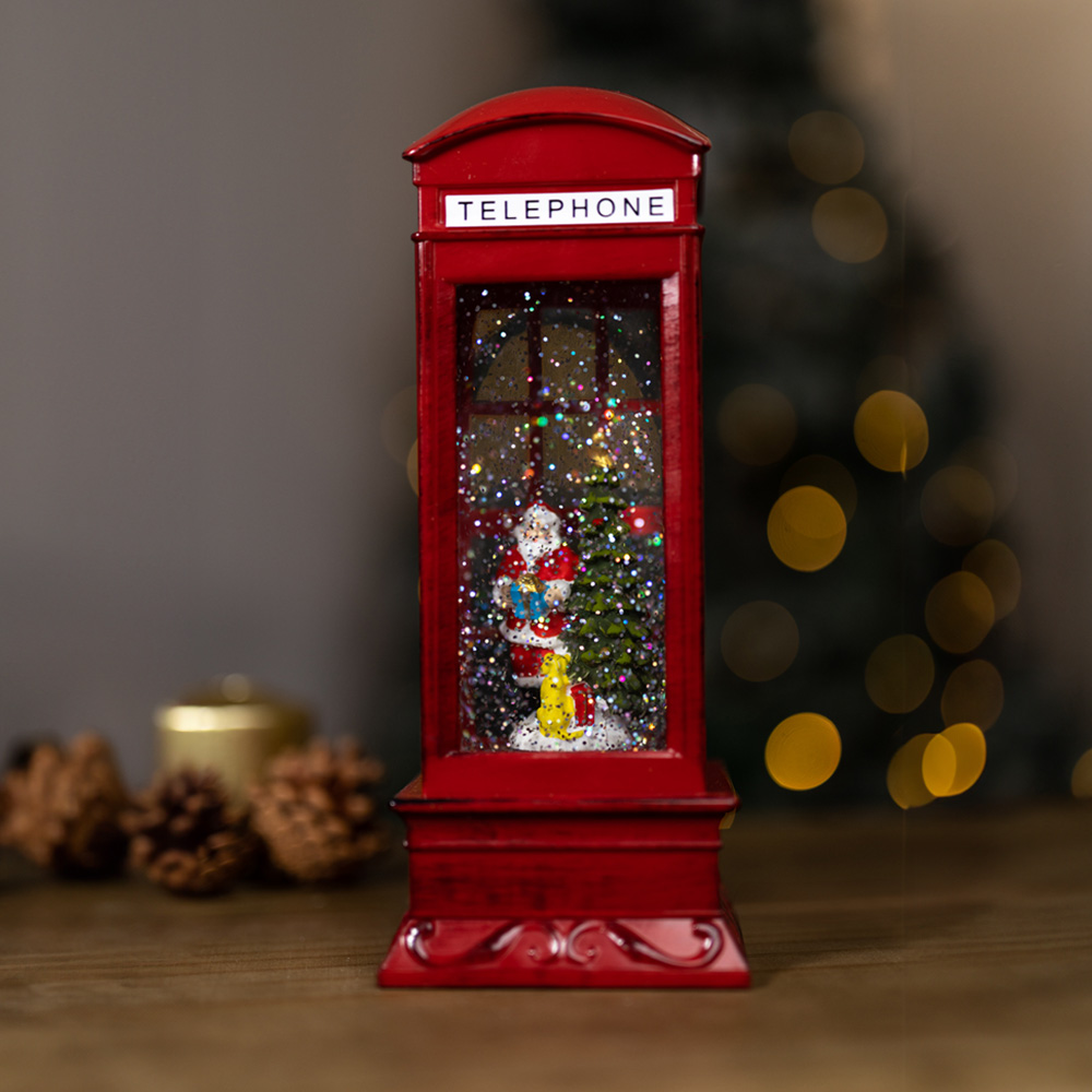 Marco Paul Warm White LED Snow Swirl Santa Speaking Decoration Image 2
