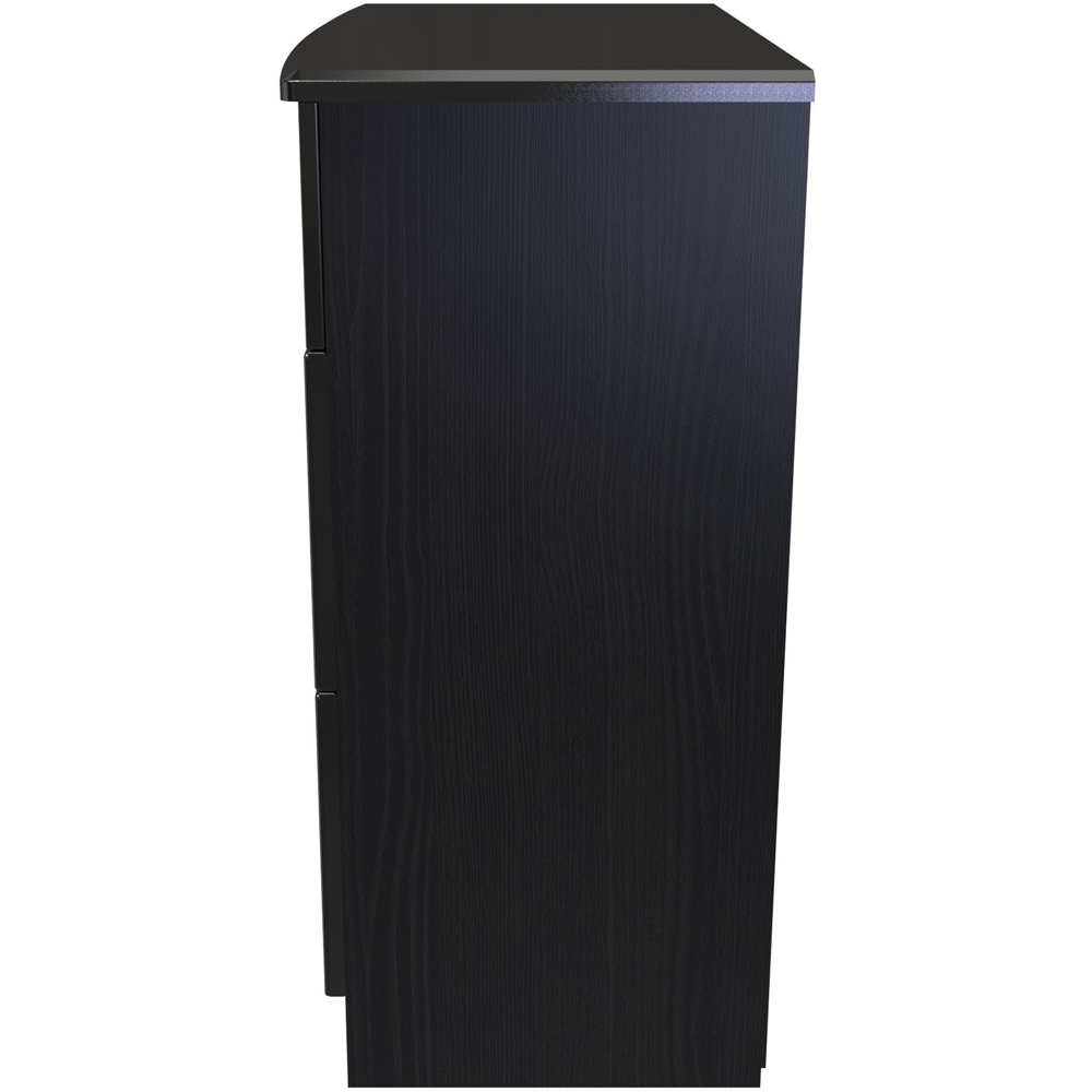Crowndale Knightsbridge 3 Drawer Black Gloss and Black Deep Chest of Drawers Ready Assembled Image 6