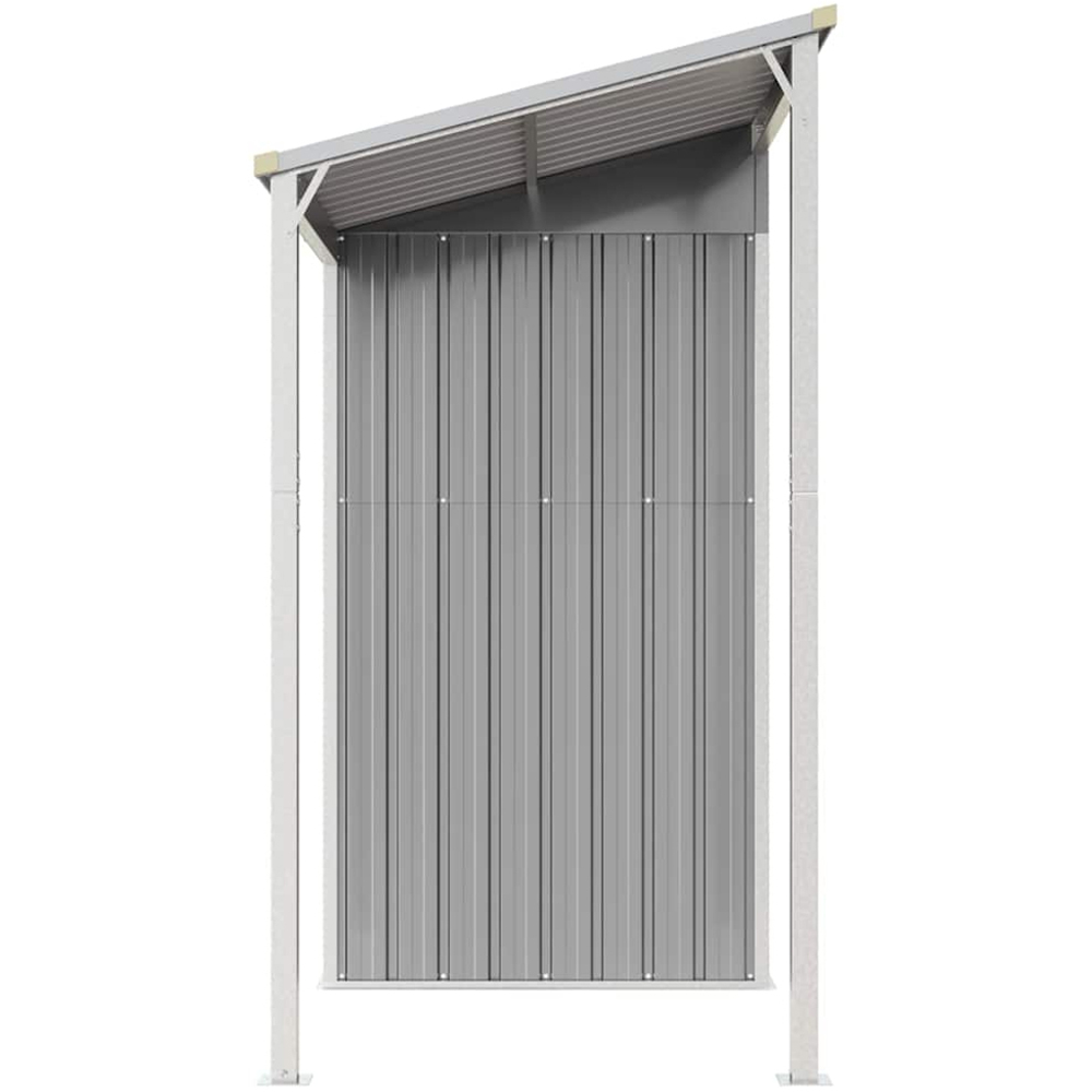 vidaXL 9 x 3.5ft Grey Galvanised Steel Garden Shed with Extended Roof Image 2