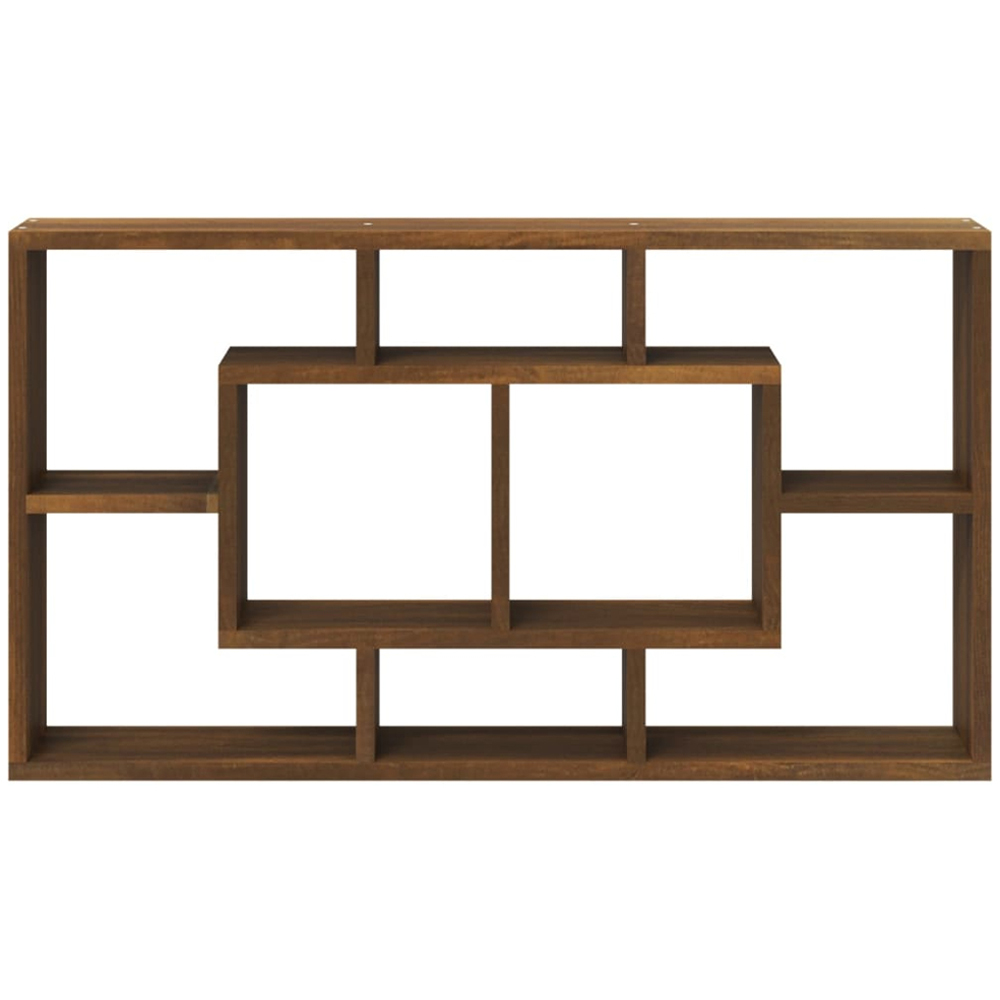 vidaXL 8 Shelf Brown Oak Wall Shelf  Image 3