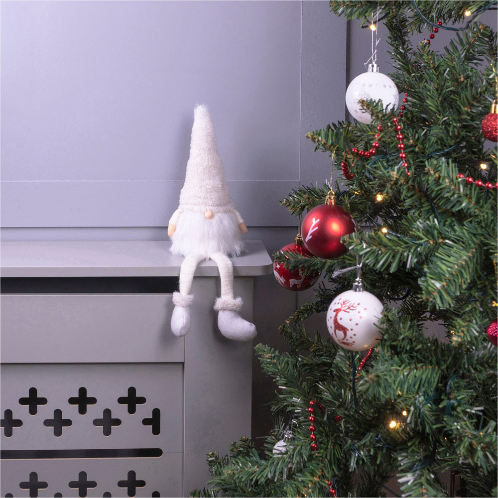 St Helens White Long Legged Gonk Christmas Decoration Image 2