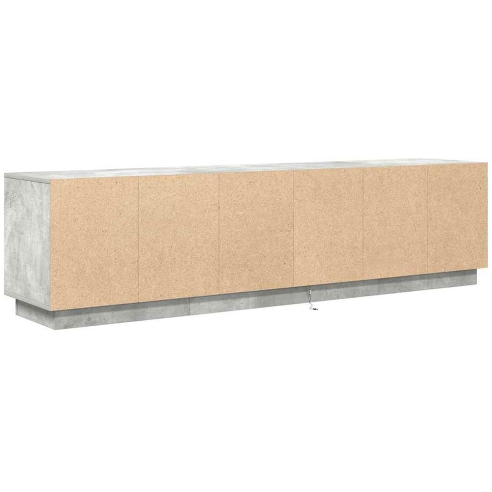 vidaXL 4 Door 2 Drawer Concrete Grey TV Cabinet with LED Lights Image 8