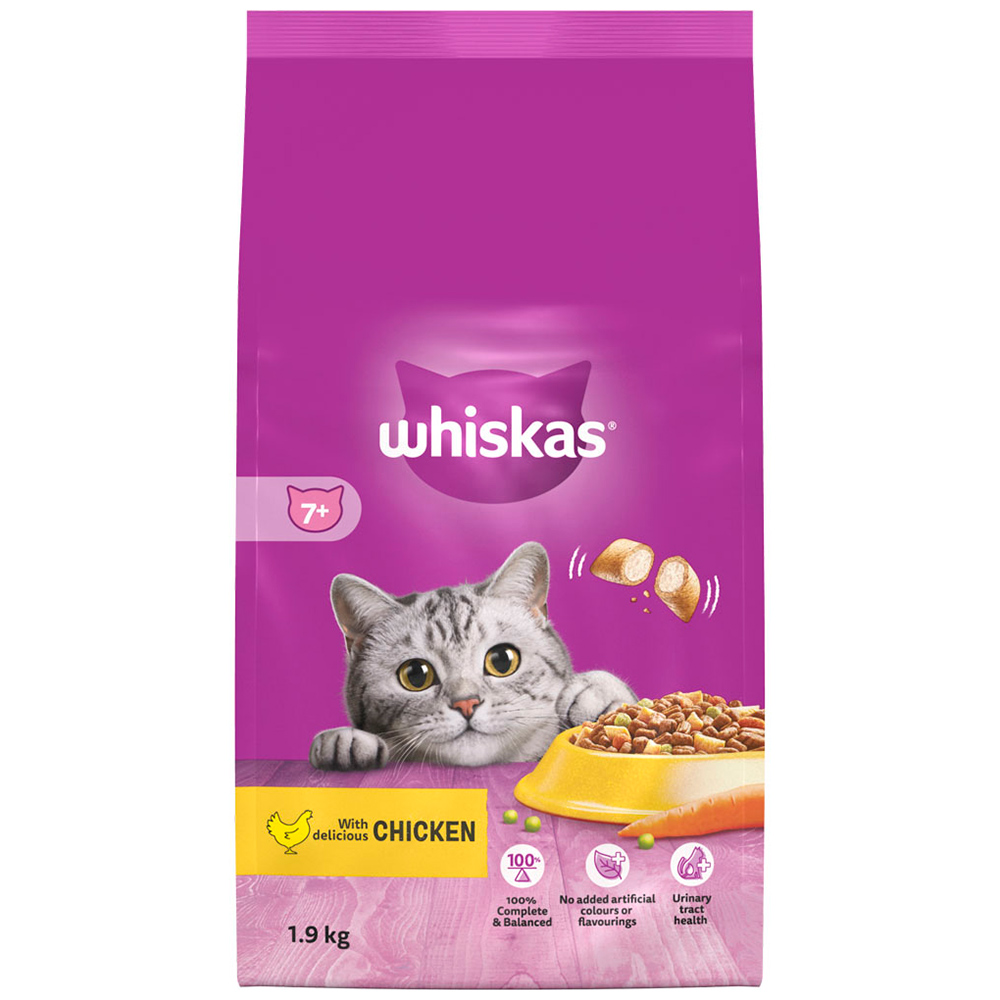 Whiskas Senior Chicken Flavour Dry Cat Food 1.9kg Image 2