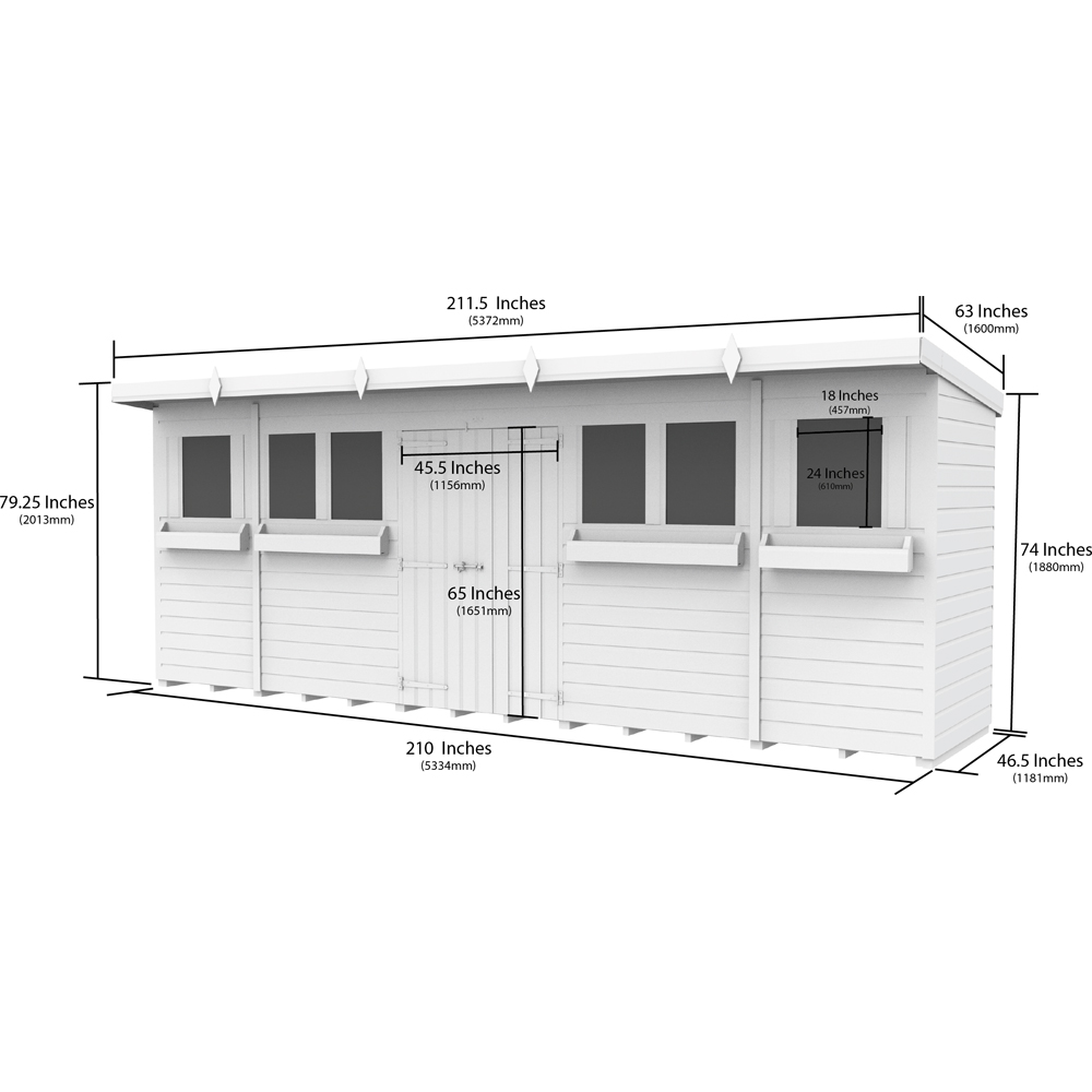 DIY Sheds 18 x 4ft Tongue and Groove Timber Pent Summer Garden Shed Image 8