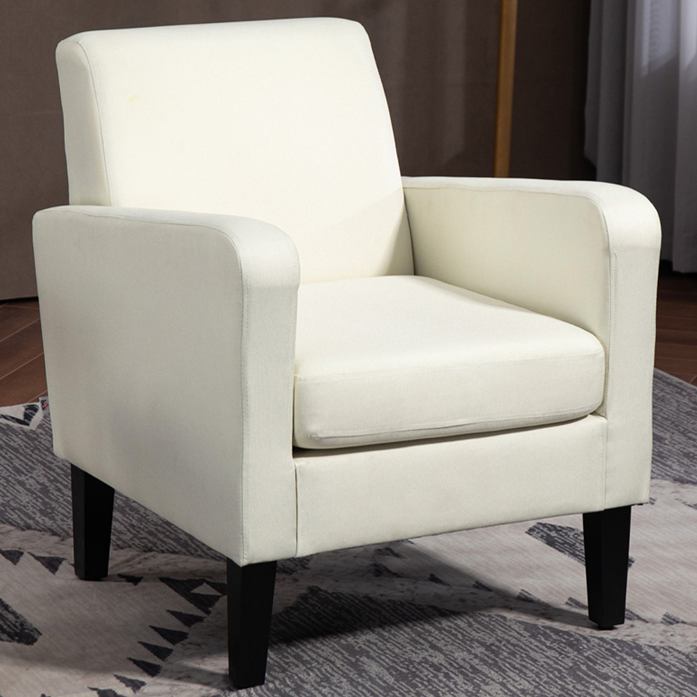 Portland Cream White Accent Chair Image 1