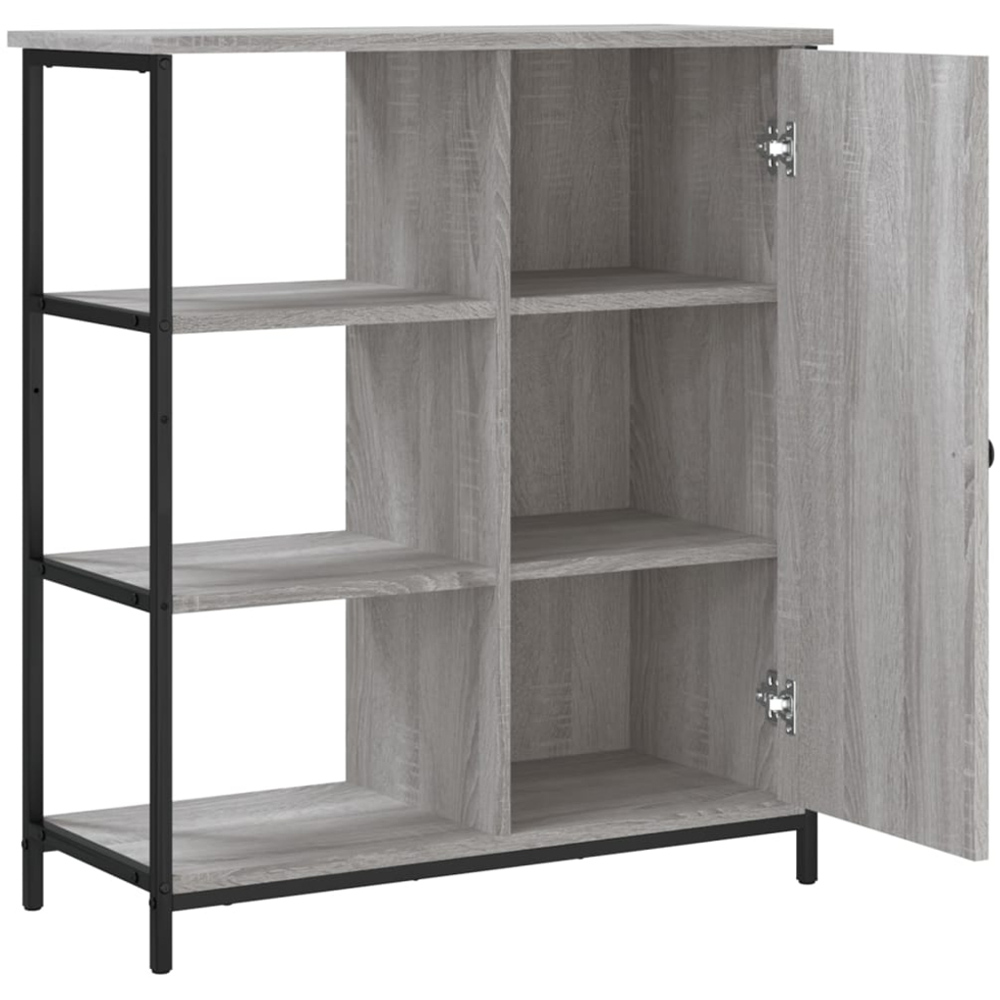 vidaXL Single Door 3 Shelf Grey Sonoma Sideboard Image 5