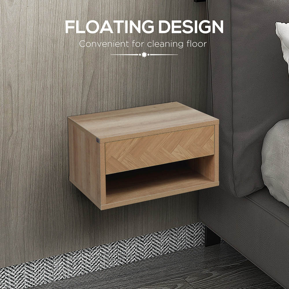 Portland Natural Wall Mounted Bedside Table Set of 2 Image 5